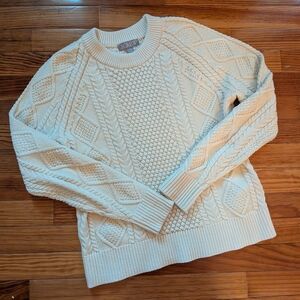J.Crew Cream Cotton Cable Knit Sweater XXS